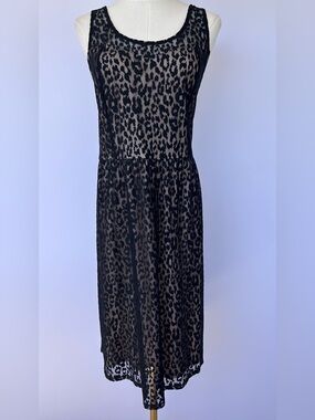 Lane Bryant Women’s Leopard Illusion Lace Dress Sleeveless Fit & Flare Size 20